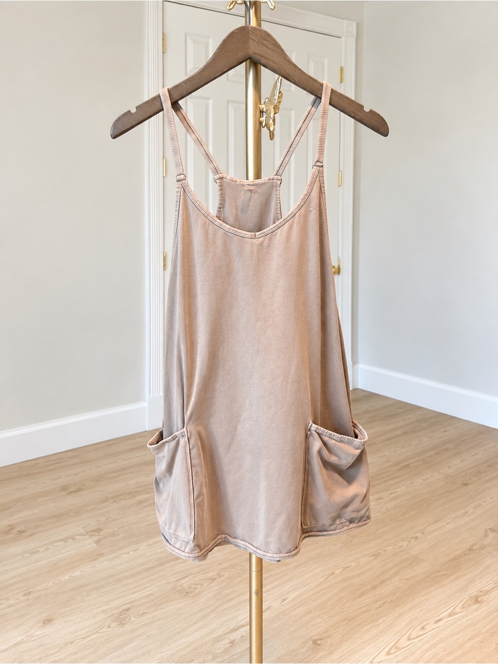 FP Movement Hot Shot Mini Dress Taupe